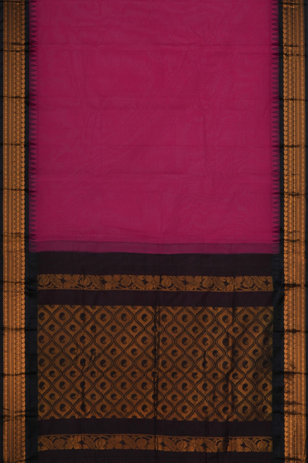 Image of Gadwal Cotton Pink Saree